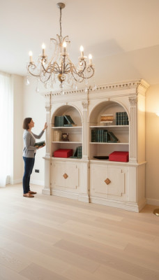 Wohnzimmer Bücherschrank Bibliothek Regal Bücher Schränke Anrichte Massivholz