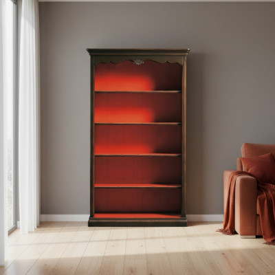 Bücherschrank Vitrine Regal Möbel Bücherregal braun Glasschrank Schränke Regale