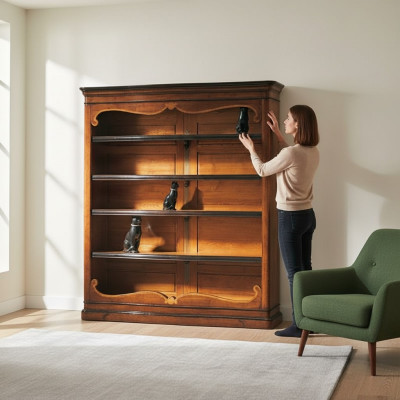 Massives Regal Bücherschrank Holz Schrank Italienische Möbel Schränke Regale Neu