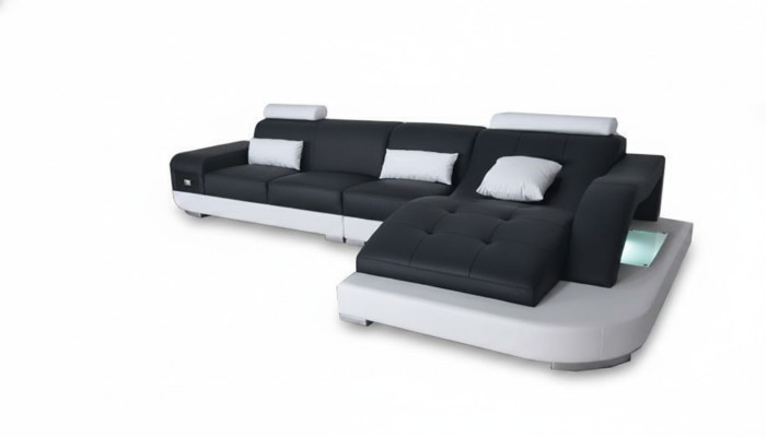 Eck Sofa Polster Tisch Couchen Sofas Wohnlandschaft + USB Luxus Garnitur Ecke