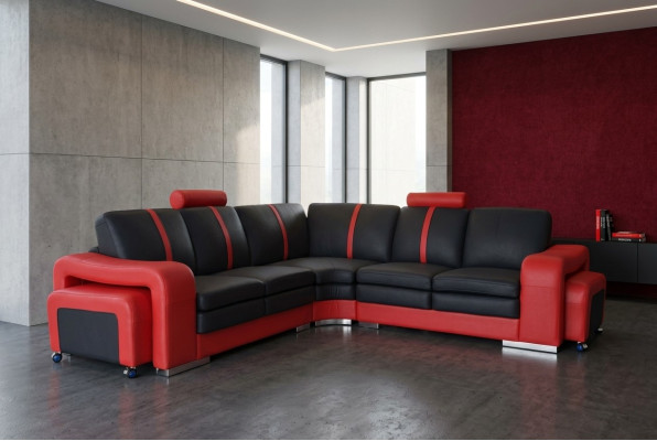 Moderne Ecksofa Couch Polster Eckgarnitur Sofa Eck Garnitur + USB Wohnlandschaft