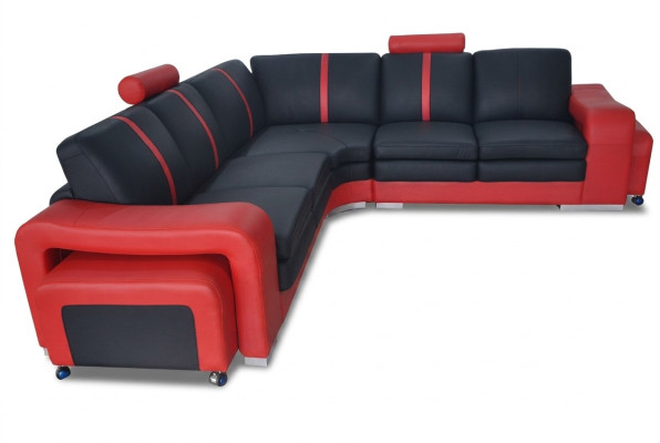 Moderne Ecksofa Couch Polster Eckgarnitur Sofa Eck Garnitur + USB Wohnlandschaft