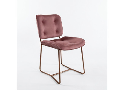 Rosa Lehnstuhl Designer Einsitzer Stuhl Polstersitzer Metallstuhl