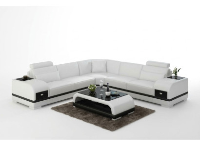 Ledersofa Couch Wohnlandschaft Ecksofa Eck Garnitur Design Modern Sofa G8013B