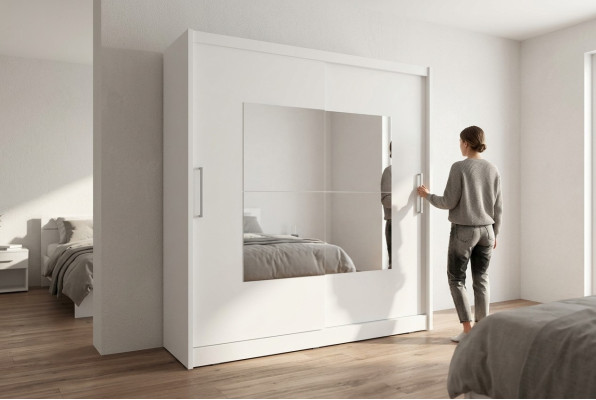 Design Kleider Schrank Schiebe Schränke Holz Schwebe Türen Kleiderschrank 180cm