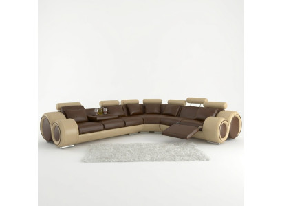 LEDER SOFA ECKCOUCH DESIGN SOFA LEDERCOUCH ECKSOFA WOHNLANDSCHAFT SCHWARZ WEIß