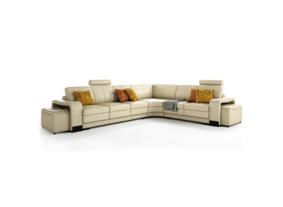 Ecksofa + USB,Polster Sofa Wohnlandschaft Sitz Eck Garnitur Leder Textil FrancoC