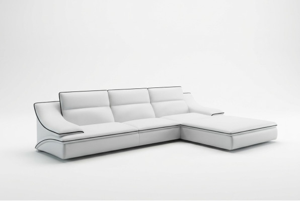 Ledersofa mit USB,Wohnlandschaft Ecksofa Eck Garnitur Design Modern Sofa A1160C