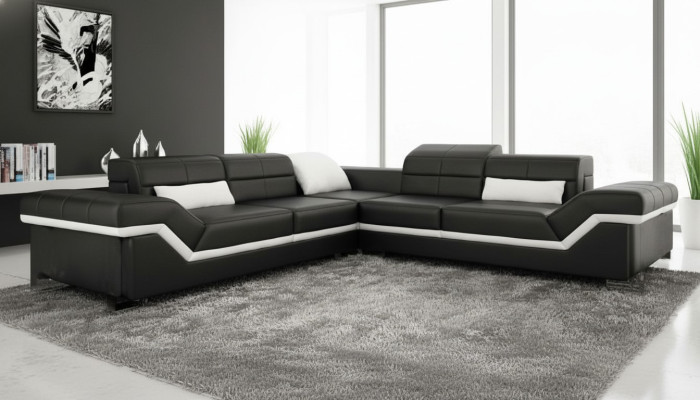 LEDERSOFA XXL WOHNLANDSCHAFT COUCH DESIGN SOFA ECKSOFA ECKCOUCH SOFAGARNITUR NEU