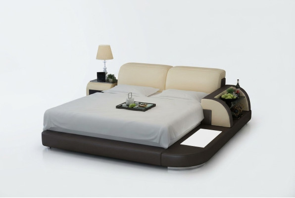 Doppelbett Wasserbett Hotel Betten Komplett Lederbett, Bett gepolstert Wasser + USB