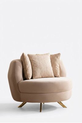 Sessel Luxus Polster Möbel Wohnzimmer Einsitzer Sessel Textil Lounge Restaurant