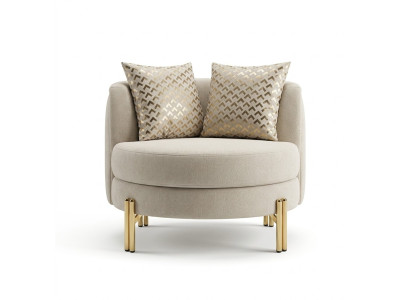 Sessel Sitz Sitzer Design Wohnzimmer Polster Holz Polster Moderne Luxus Beige
