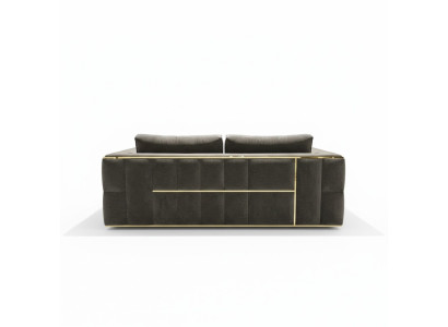 Design Couch Dreisitzer Polster Sofas Stoff Modern 3 Sitzer Couchen Samt Metall