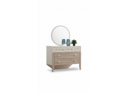 Set Commode Avec Miroir Coiffeuse Console Bois Moderne Chambre à Coucher