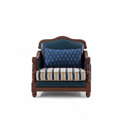 Design Leder Sessel Wohnzimmer Lounge Luxus Stuhl Design Möbel Blau