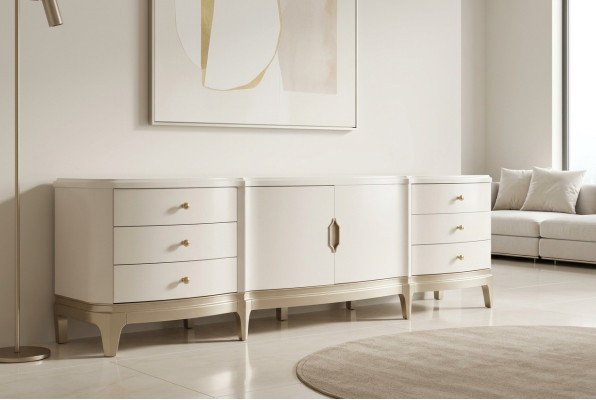 Sideboard Schrank rtv Wohnzimmer tv Holz Möbel Weiß Lowboard Luxus