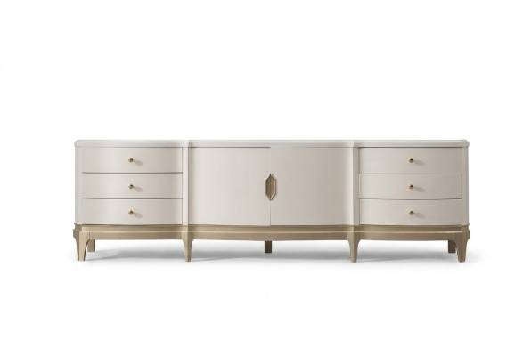 Sideboard Schrank rtv Wohnzimmer tv Holz Möbel Weiß Lowboard Luxus