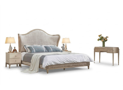 Design Luxus Doppel Silber Betten Möbel Schlafzimmer Bett Polster Stoff Textil