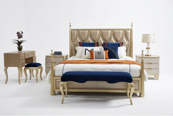 Design Schlafzimmer Bett Luxus Doppel Betten Holz Modern Polster Möbel 180x200cm