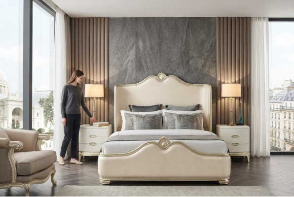 Luxus Bett Holz Betten Bettrahmen Weiß Doppel Bettgestell Betten Doppelbetten