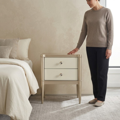 Nachttisch Beistelltisch Tisch Holz Tische Möbel Nachttische Beige Schlafzimmer