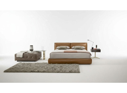 Doppelbett Polster Bett Luxus Schlafzimmer Betten Doppel Bettrahmen Braun Möbel