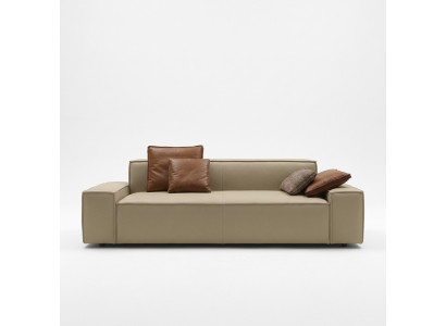 Wohnzimmer Sofa 3 Sitzer Couch Möbel Holz Beige Polster Möbel Sofa Couchen Neu