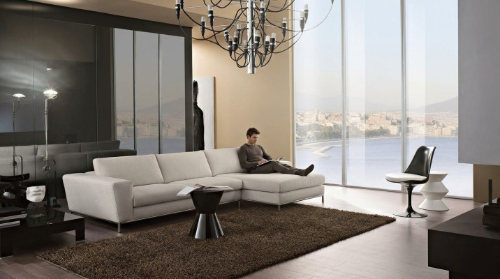 Textil Luxus Ecksofa L-form Polster Modern Weiß Sitz Möbel Wohnzimmer Eck Neu