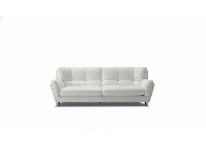 Luxus Sofa 3 Sitz Couch Holz Möbel Dreisitzer Prianera Sofas Weiß Couchen Leder