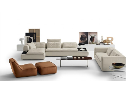 Design Sofa L Form Polster Couch Wohnzimmer Ecksofa Leder Luxus Möbel