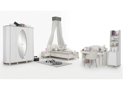 Schlafzimmer Set 5tlg. Bett Nachttisch Schreibtisch Kinderbett Möbel