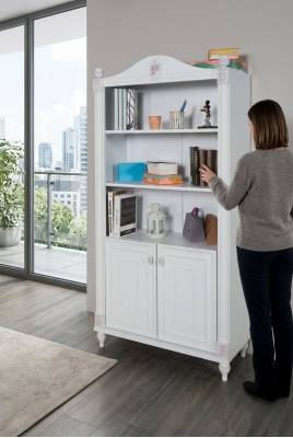 Bücherschrank Bücherregal Jugendzimmer Holz Möbel Regale Weiß Regal