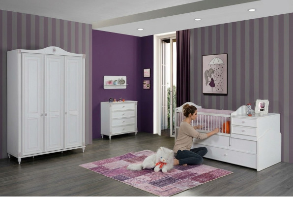Kinderzimmer Set Kinderbett Kleiderschrank Kommode Schlafzimmer 