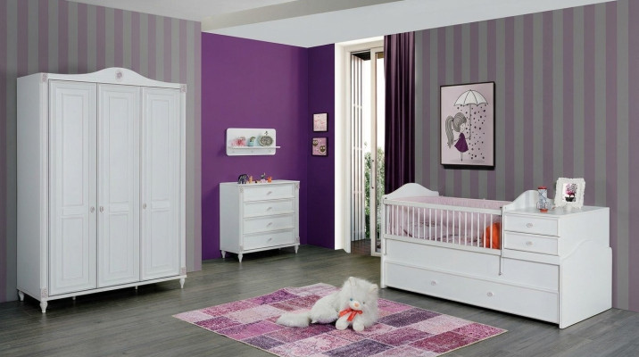 Kinderzimmer Set Kinderbett Kleiderschrank Kommode Schlafzimmer 