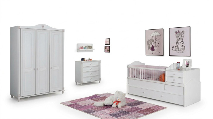Kinderzimmer Set Kinderbett Kleiderschrank Kommode Schlafzimmer 