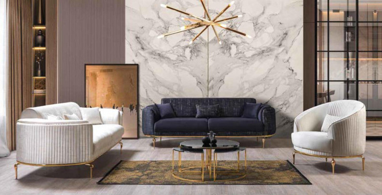 Luxus dreisitzer sofa couch moderne couchen textil stoff 234cm xxl