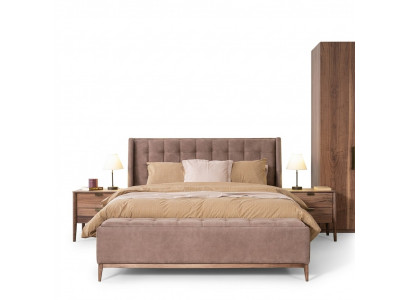 Bett Design Doppelbett Luxus Betten Polster Schlafzimmer Möbel Neu material holz