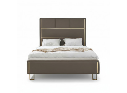 Taupe Polster Betten Doppelbett Holz Schlafzimmer Möbel Hotel Polster 180x200