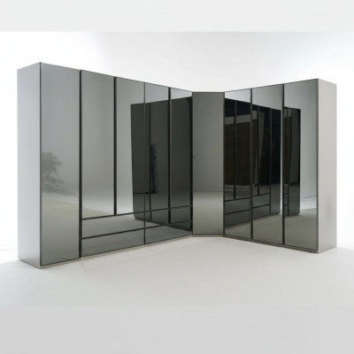 Spiegelschrank Eckschrank Schlafzimmer Kleiderschrank Luxus Schränke Möbel Glas
