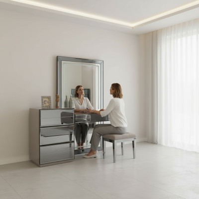 Schminktisch Kommode mit Spiegel Konsole Kommoden Holz Modern Schlafzimmer