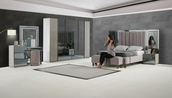 Luxus Schlafzimmer 8tlg Set Komplettes Zimmer Möbel Bett Nachttisch Schrank Neu