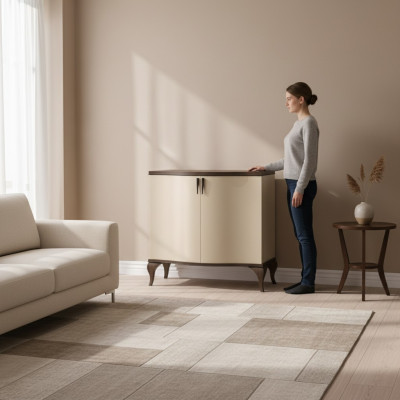 Wohnzimmer Set Wohnwand 2tlg Set Kommode Anrichte Vitrine Glas Schrank