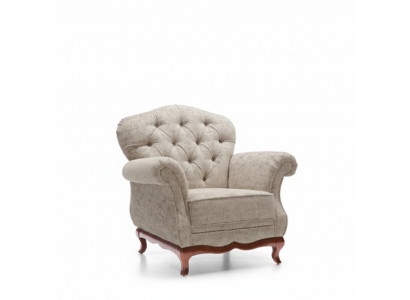 Chesterfield Einsitzer Sofa Sessel Couch Polster Sitzmöbel Textil Stoff