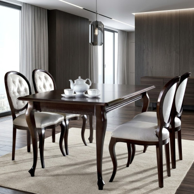 Esstisch Möbel Esszimmer Tische 130x100 Brauner Tisch Holztisch Holz