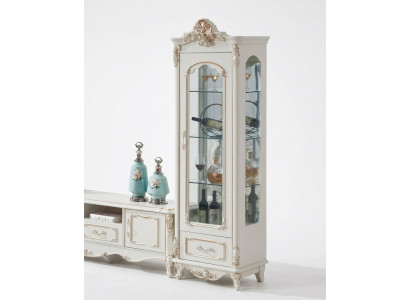 Vitrine Holz Single Vitrinen Glasschrank Schränke Möbel Art déco Weiß