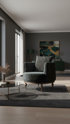 Rund Sessel Luxus Polster Design Textil 1 Sitzer Einsitzer Möbel Möbel