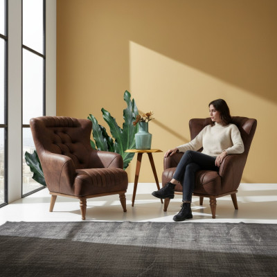 Luxus Möbel Design Sessel Modern Design Sessel Braun Wohnzimmer Neu