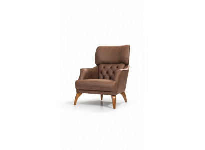Luxus Einsitzer Sessel Couch Polster Möbel Chesterfield Desing Sofa Leder 