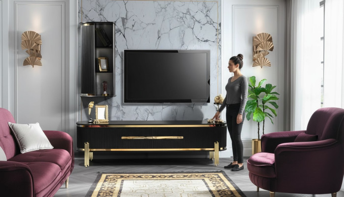 tv Schrank Luxus Sideboard Möbel Kommode Wohnzimmerschrank Schränke Regal Holz