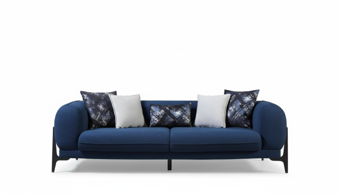 Luxus Dreisitzer Sofa 3 Sitzer Sofas Sitz Design Modern Möbel Couchen Blau Neu